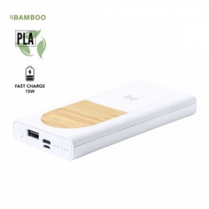 Set cargador power bank MADERA