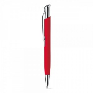  Boligrafos aluminio con clip cromado color Rojo