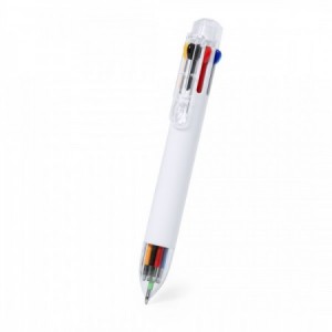  Bolígrafos económicos para publicidad en color blanco con acabados translúcidos BLANCO