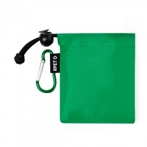 Poncho impermeable de plástico para niños con caja y mosquetón llavero VERDE