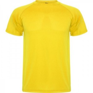  Camiseta técnicas deportivas manga ranglan para personalizar AMARILLO