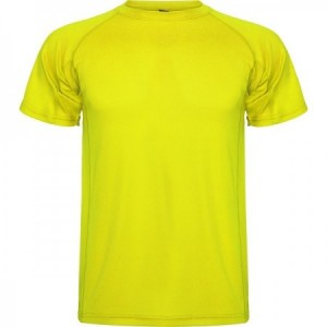  Camiseta técnicas deportivas manga ranglan para personalizar AMARILLO FLUOR