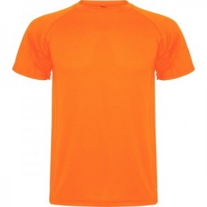  Camiseta técnicas deportivas manga ranglan para personalizar NARANJA FLUOR