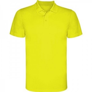  Polos técnicos deportivos de colores lisos AMARILLO FLUOR