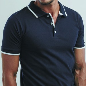 Polos personalizados "slim fit" cuello y mangas contrastadas