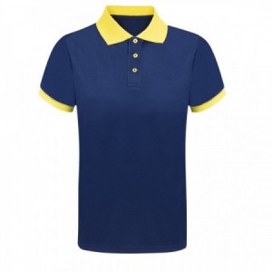  Polos deportivos personalizados contrastados azul marino AMARILLO