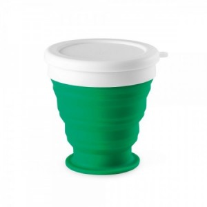  Vasos plegables promocionales de viaje color Verde