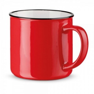  Tazas estilo vintage de ceramica  color Rojo