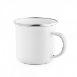  Tazas esmaltadas promocionales capacidad 350ml color Blanco