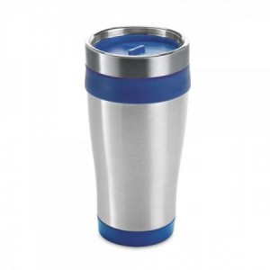  Vasos de viaje personalizados en acero inoxidable  color Azul royal