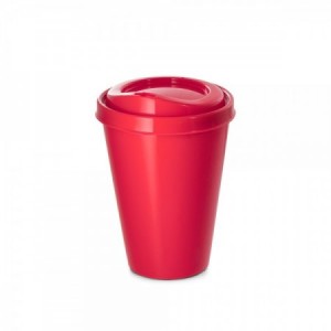  Vasos promocional reutilizable con tapa  color Rojo