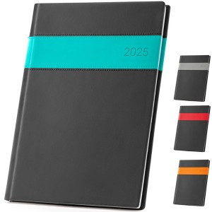 Agendas personalizadas para publicidad de color negro contrastadas con franja a color